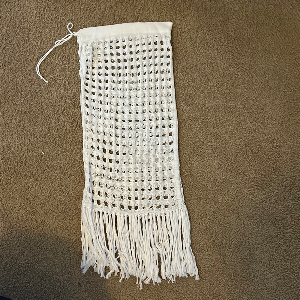 White swim cover skirt